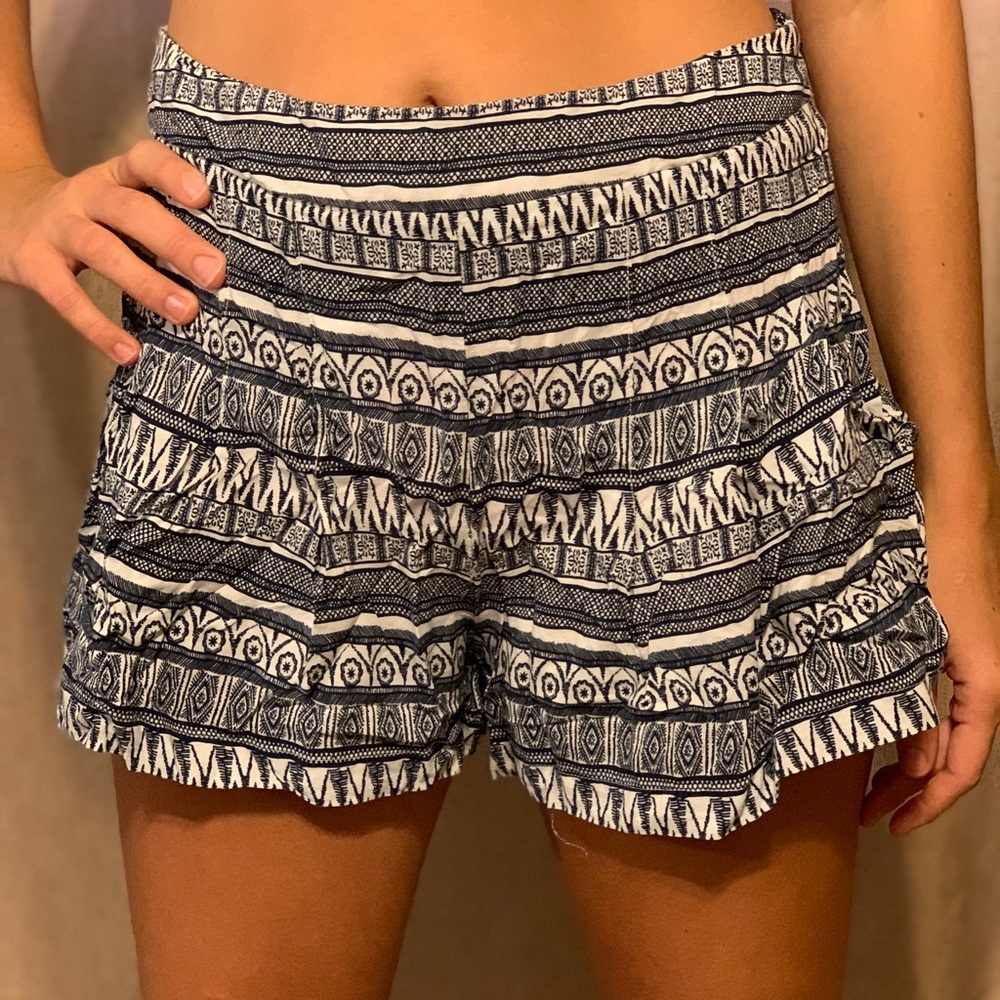 Blue and white shorts